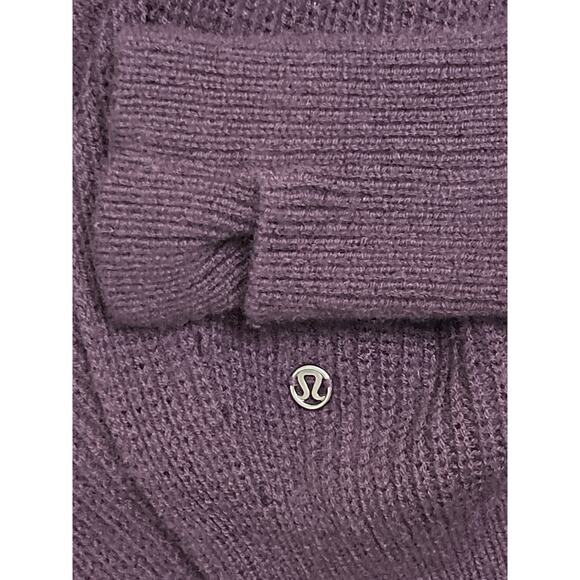 Lululemon Merino Wool Sweater Purple Size 8 Thumbhole Knit Pullover - Picture 8 of 9